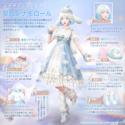 「シャイニングニキ」でサンリオキャラクターとのコラボイベントが開催！シナモロールとマイメロディをイメージした限定コーデを手に入れようの画像2