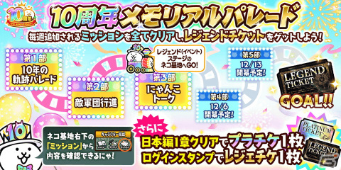「にゃんこ大戦争」で10周年記念イベント第2弾が開催！ネコカン1,000個以上が必ず当たる「にゃんこスロット」が再びの画像2