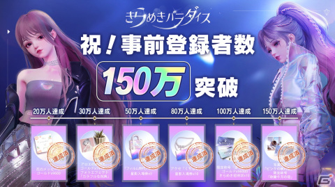 「きらめきパラダイス」の事前登録者数が150万人を突破！きらめき招待状×10など全特典の配布が決定の画像2