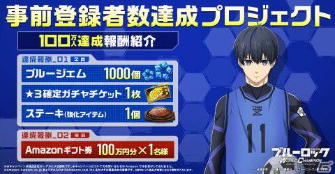 「ブルーロック Project:World Champion」事前登録者数が100万人を突破！放送中のTVCMには三笘薫選手が出演の画像2