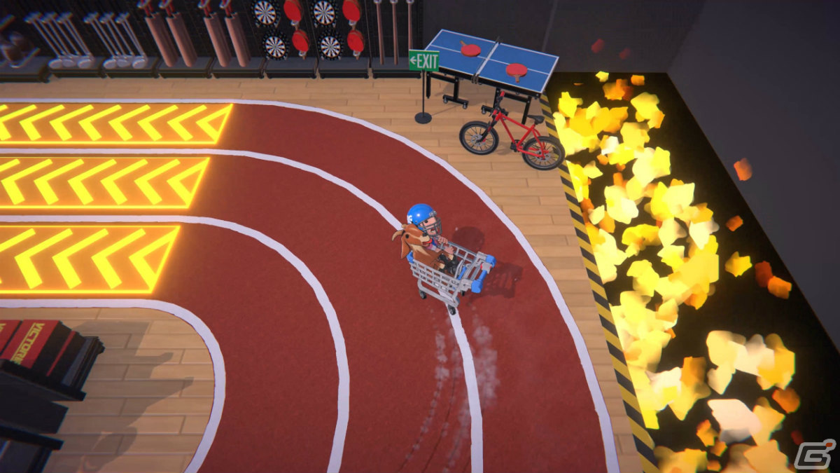 Switch版「絶叫！スーパーマーケット」が配信！人間とヤギのコンビがショッピングカートで爆走するレースゲームの画像3
