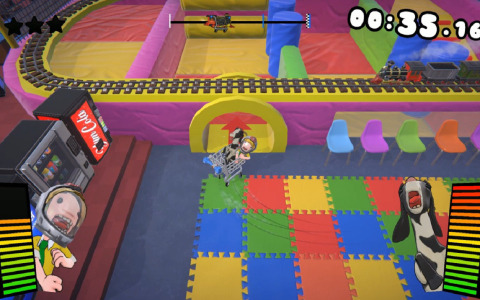 Switch版「絶叫！スーパーマーケット」が配信！人間とヤギのコンビがショッピングカートで爆走するレースゲーム