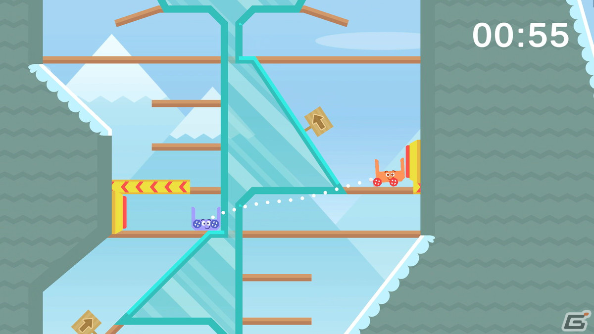 2人協力プレイ専用2Dアクション「Elasti'Carts 走って転んで引っぱって」の予告ムービーが公開の画像3