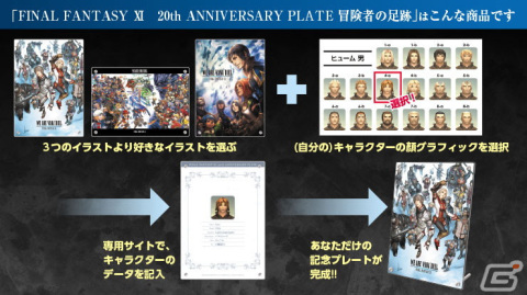 「FFXI」20周年記念グッズが登場！自分のキャラデータを刻める「FINAL FANTASY XI 20th ANNIVERSARY PLATE 冒険者の足跡」などの画像1