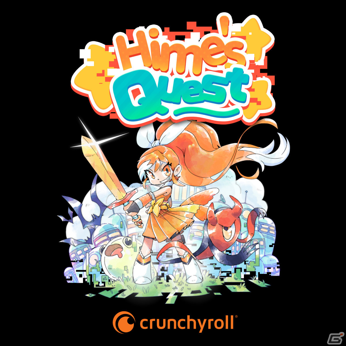クランチロールのマスコットキャラクターが主人公のレトロACT「Hime's Quest」がGBC/ブラウザ向けに発表！の画像1