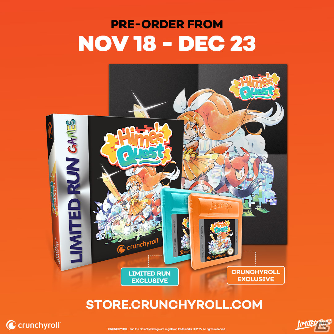 クランチロールのマスコットキャラクターが主人公のレトロACT「Hime's Quest」がGBC/ブラウザ向けに発表！の画像9