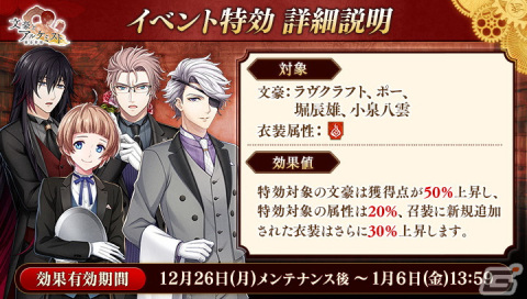 「文豪とアルケミスト」で調査任務「雪降る冬の小騒動」が開催中！新たな冬内装も販売開始の画像2