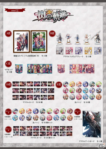 「英雄伝説 閃の軌跡」10周年を記念したオンラインくじが発売！額縁入りプレミアム複製原画やマグカップがラインアップの画像3