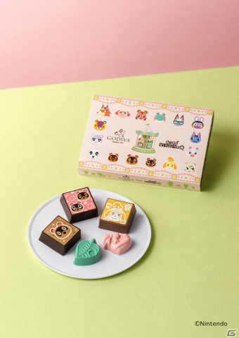 ゴディバ×「あつまれ どうぶつの森」の限定チョコアソートが販売開始！たぬきちやしずえたちの描かれた可愛らしいデザインに注目の画像1