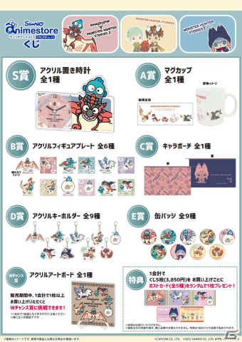 「サンリオアニメストアくじ」に「モンスターハンターストーリーズ2」とサンリオのハンギョドンのコラボグッズが登場！の画像2