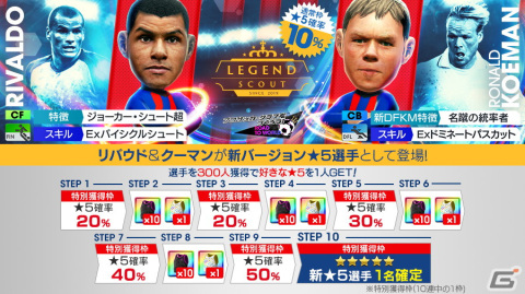 「サカつくRTW」でロナルド・クーマン選手とリバウド選手が登場する「LEGEND SCOUT」が開催！上位リーグとカップ戦も追加の画像1