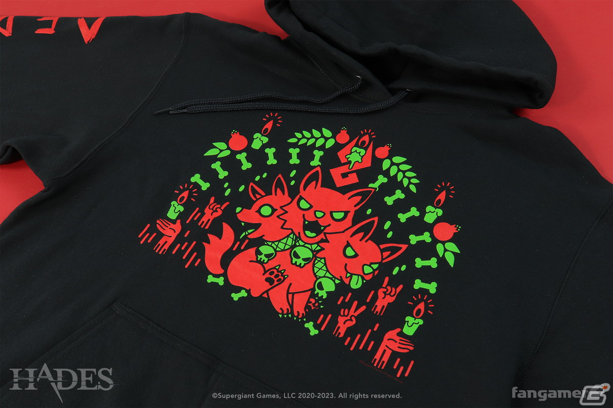 「HADES」とFangamerのコラボアイテム6点が販売開始！ケルベロスデザインのパーカーやスケリーのおしゃべりぬいぐるみなどが登場の画像6