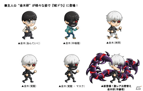 「城ドラ」と「東京喰種トーキョーグール」の復刻コラボが開催！激レアお着替え“金木研（半赫者）”は花江夏樹さんの新規ボイスを収録の画像3