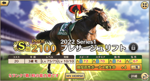 「競馬伝説PRIDE」に新システム「現役活性」が実装！レースで上位になるとステータスに活性ボーナスを付与の画像1