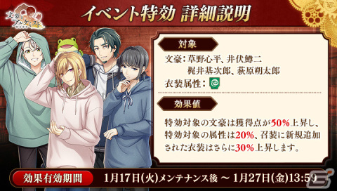 「文豪とアルケミスト」谷崎潤一郎の新たな「覚醒ノ指環」が登場！調査任務「梶井基次郎ノ作品ヲ浄化セヨ 前編」も実施の画像3