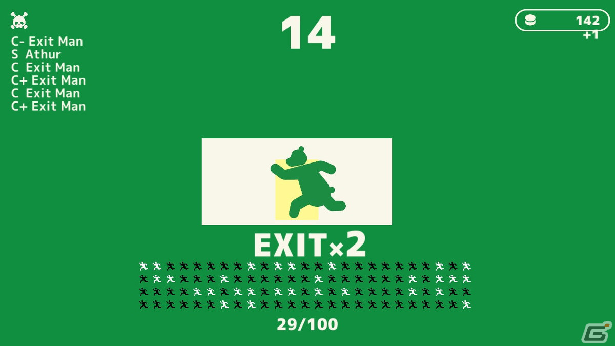PS4/Xbox/Switch「ExitMan Deluxe」の配信日が2月2日に決定！天井に潰されないよう出口に逃げ込むアクションゲームの画像3
