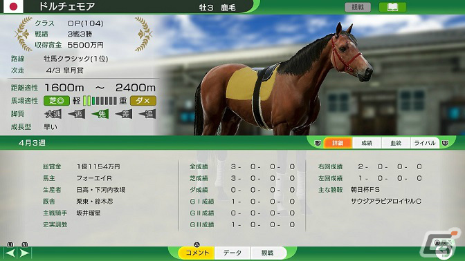 「Winning Post 10」競走馬の育成に深くかかわるウマーソナリティや成長に大きな影響を与える史実調教の詳細が公開！の画像9