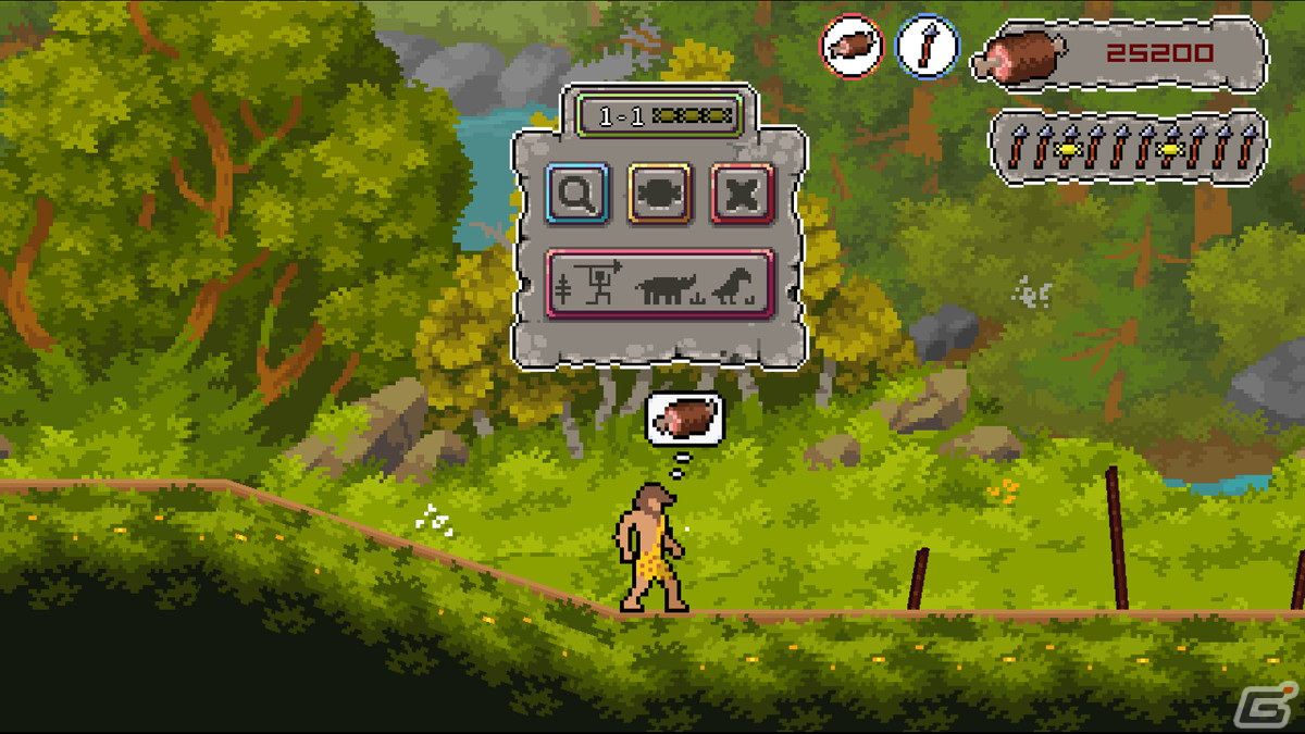 お腹を空かせた原始人が狩りを行うジャンプアクションゲーム「Hungry Caveman」がSteamで配信開始！の画像2