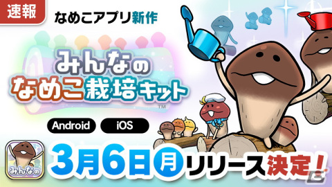 最大100人でなめこを収穫可能な「みんなのなめこ栽培キット」の配信日が3月6日に決定！の画像1