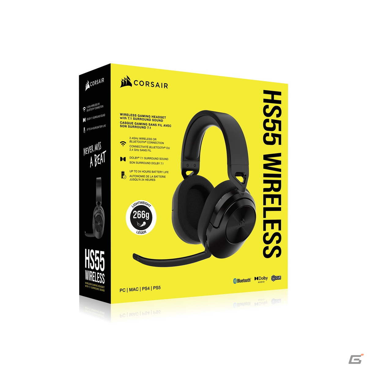アスク、CORSAIR製7.1chサラウンド対応ゲーミングヘッドセット「HS55 WIRELESS」＆「HS65 WIRELESS」シリーズを2月24日に発売の画像1
