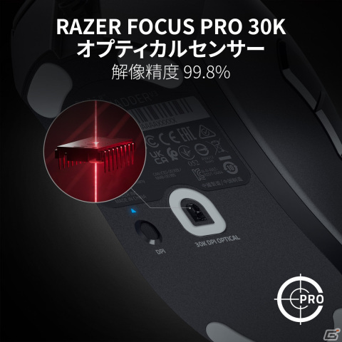 有線になったゲーミングマウス「Razer DeathAdder V3」が2月28日に発売―59gの軽量設計で8000Hzのポーリングレートを実現の画像4