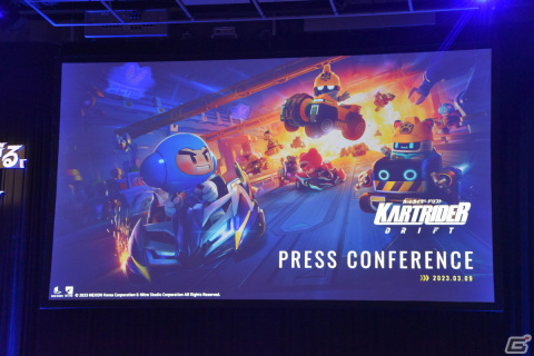 「カートライダー ドリフト」サービス開始記念発表会でスピードワゴンと髙橋ひかるさんが改名と罰ゲームをかけて勝負！の画像1