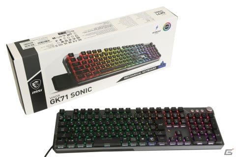 MSIがメカニカルスイッチ採用のゲーミングキーボード「VIGOR GK71 SONIC BLUE」を発売―軽量な45g押下圧の画像1