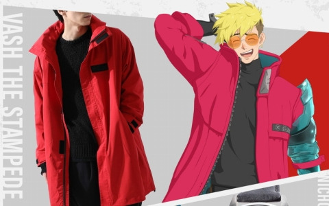アニメ「TRIGUN STAMPEDE」ヴァッシュの着る赤いコートをイメージしたフード付きジャケットが登場！