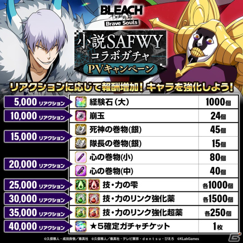 「BLEACH Brave Souls」で「小説SAFWYコラボステップアップガチャ」が開催！久保帯人氏デザイン監修による市丸ギンと涅マユリが登場の画像8