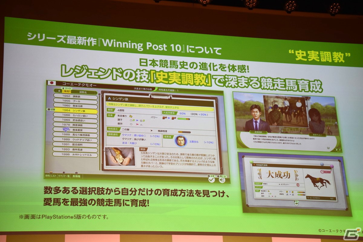 「Winning Post 10」完成発表会をレポート――ゲーム内に実名騎手として登場する坂井瑠星さん、今村聖奈さんも登壇の画像7