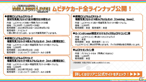 アニメ「アイドルマスター ミリオンライブ！」MILLIONSTARS 39人のブロマイドを全収録したセットなどムビチケ全ラインナップが公開！の画像3