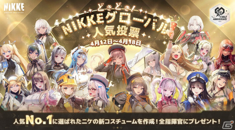 「勝利の女神：NIKKE」ハーフアニバーサリーを記念した初の人気投票が開催！ラピらのMMD向けモデルデータの無料配布もの画像1