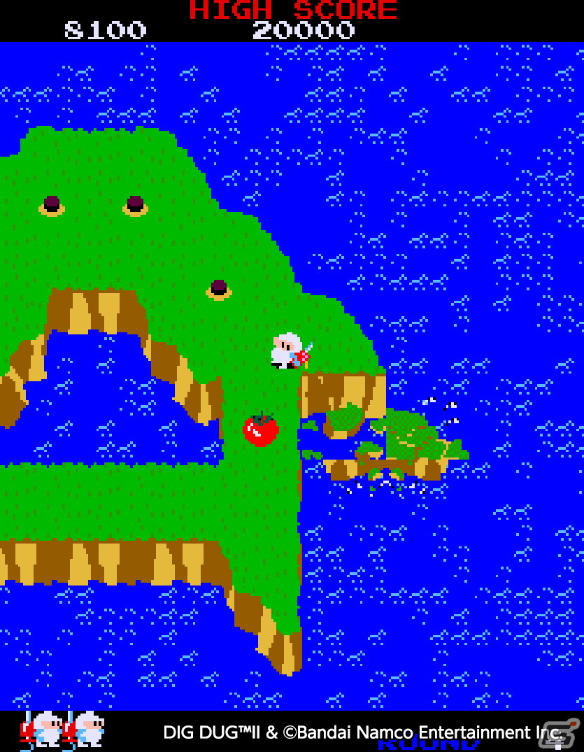 モンスターをふくらませたり地面ごと沈めて退治するACT「アーケードアーカイブス ディグダグ II」がPS4/Switchで4月13日に配信！の画像4