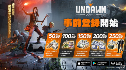 ゾンビ化により崩壊した終末世界が舞台のオープンワールドサバイバルRPG「Undawn」の事前登録が開始！の画像2