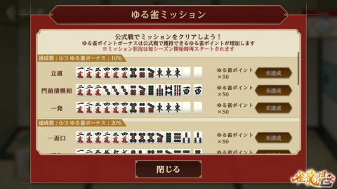 「雀龍門M」対局で得るポイントでゆるく遊べる新モード「ゆる雀」が実装！公式戦を通常と上級の2つの卓にする仕様変更もの画像5