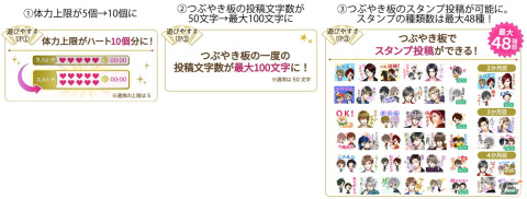 「天下統一恋の乱 Love Ballad」アイテムの料金形態に月額プランが登場！つぶやき板のスタンプ投稿など入会者限定の機能拡張もの画像3