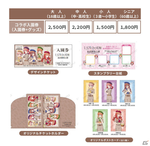 映画「五等分の花嫁」と「東武動物公園」のコラボイベント「映画『五等分の花嫁』×東武動物公園」の詳細が公開！の画像3