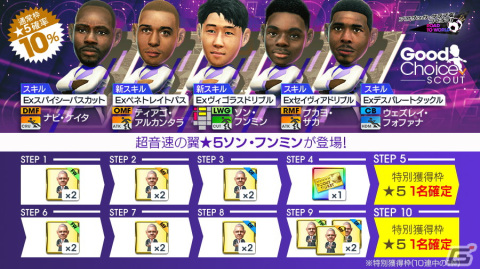 「サカつくRTW」で「グッドチョイスSCOUT」が開催！ソン・フンミンらイングランドリーグのスーパースターが新★5選手として登場の画像1