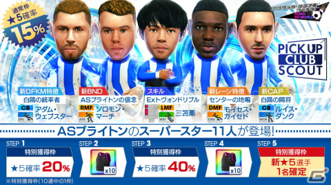 「サカつくRTW」三笘薫選手などイングランドクラブの「中央突破」が得意な★5選手11名が登場！ピックアップクラブSCOUTが開催中の画像1