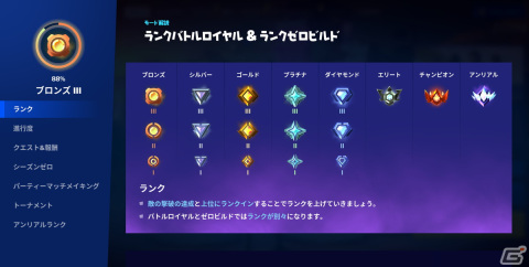 「フォートナイト」v24.40でバトルロイヤルとゼロビルドにランクプレイが導入!の画像2