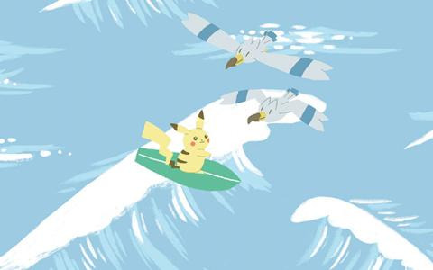 ポケモンシャツに夏にぴたったりな新柄3種とポリエステル生地が登場!サーフボードで遊ぶなみのりピカチュウなど