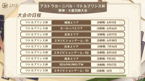 「原神」内のカードゲーム「七聖召喚」初の公式国際大会「アストラカーニバル・リトルプリンス杯」が2023年内に開催！の画像2