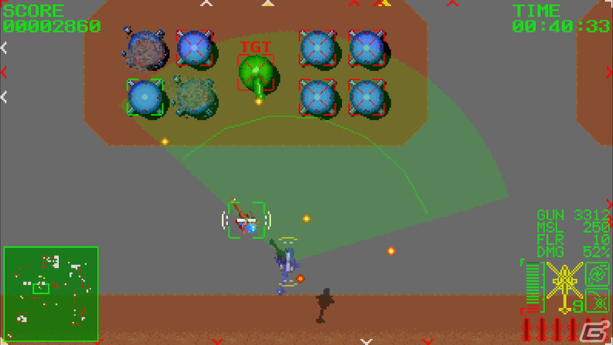 ツインスティックSTG「GyroGunner」がSwitch向けに配信開始！バルカン砲やミサイルなどを駆使し敵拠点を制圧しようの画像2