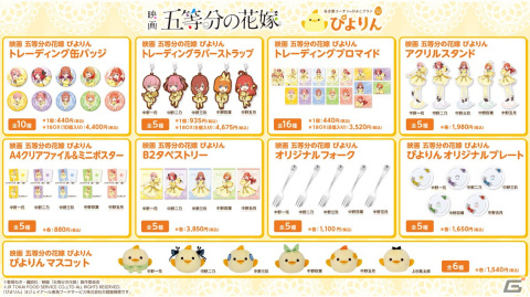 「五等分の花嫁」×ひよこ型スイーツ「ぴよりん」の描きおろしグッズが登場！先行販売を行うPOP UP STOREが名古屋にて7月1日より開催の画像2