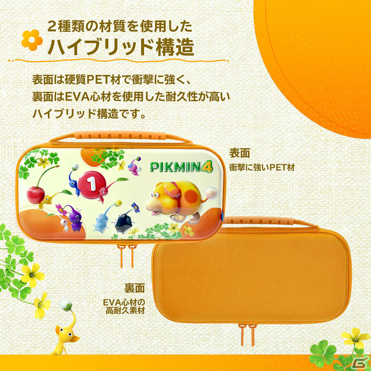 「ピクミン4」デザインのSwitch向けアクセサリーが7月21日に発売！持ち運び便利なハンドポーチや多機能プレイスタンドなどがラインナップの画像11