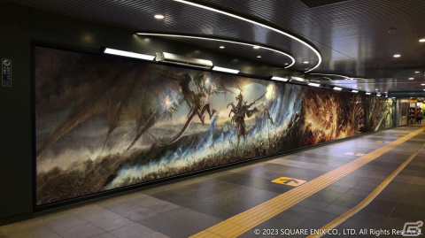 「FFXVI」召喚獣同士の激突を絵画で描いた「召喚獣合戦 勃発」広告が渋谷や梅田に登場！の画像1