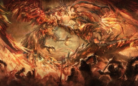 「FFXVI」召喚獣同士の激突を絵画で描いた「召喚獣合戦 勃発」広告が渋谷や梅田に登場！