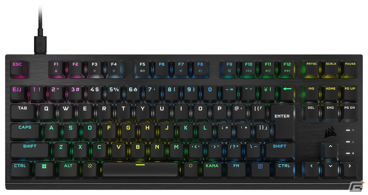 CORSAIRのゲーミングキーボード「K100 AIR WIRELESS」と「K60 PRO TKL」が発売―かな印字なしキーキャップ採用で8,000Hzのレポートレートを実現の画像5