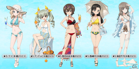 「ガールズ＆パンツァー 戦車道大作戦！」アンチョビ、西住まほら5人が2023年の水着衣装で登場！水着ガチャ第1弾が実施の画像1