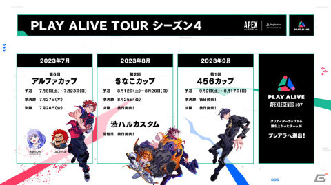 「Apex Legends」のeスポーツ大会「PLAY ALIVE TOUR Season 4」が2023年7月から開催！人気クリエイターがホストを務めるイベントと連動の画像2